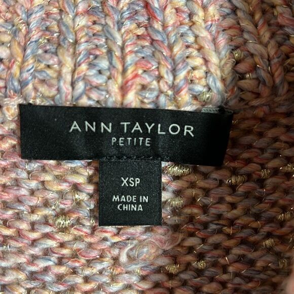 Ann Taylor Petite Multicolor Knitted‎ Ribbed Mock Neck Sweater Womens XSP - Picture 5 of 8